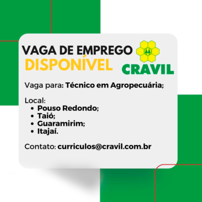 Vaga Técnico Agrícola Cravil !!!